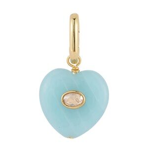 NEW Mignonne Gavigan Edyth Stone Heart Charm - Light Blue